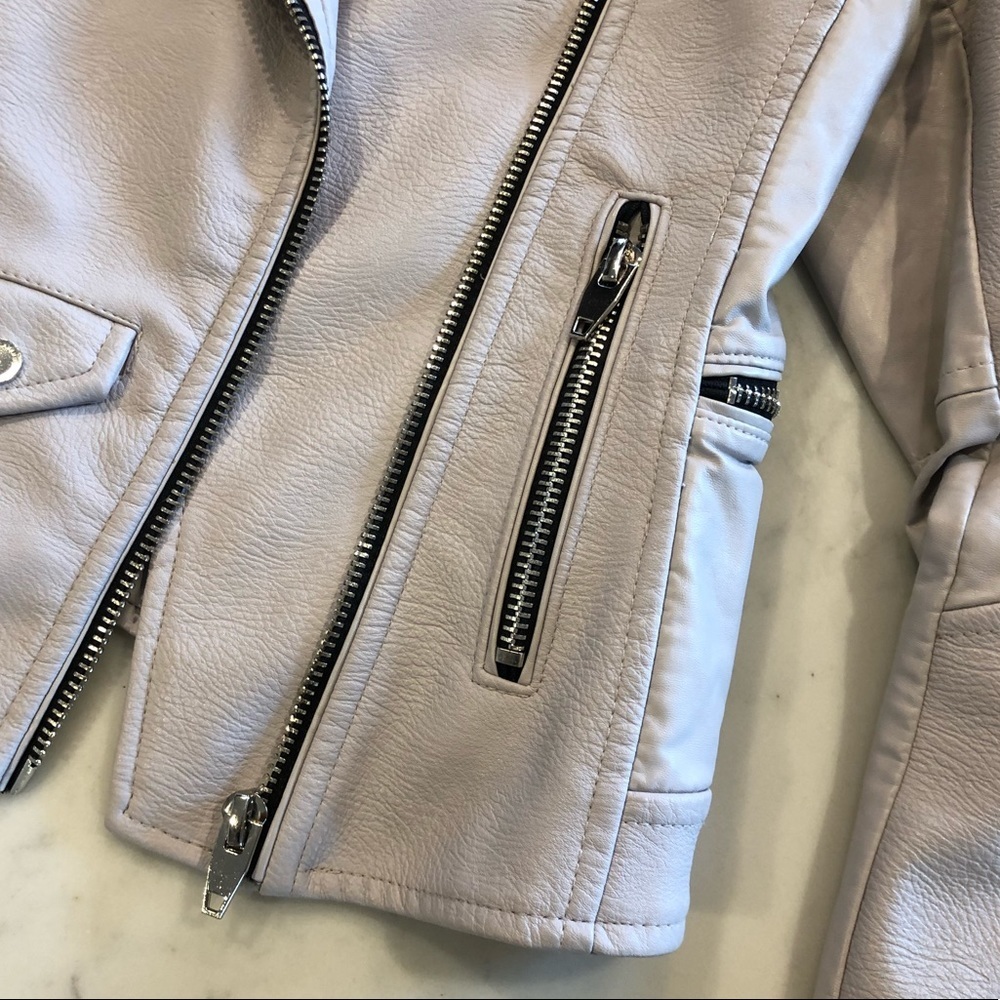 Blank NYC Easy Rider Faux Leather Moto Jacket Dove Gray Size Small - Picture 12 of 13